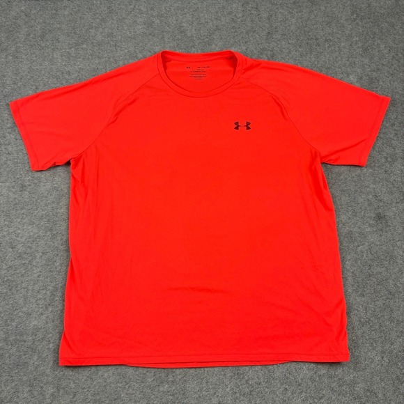 Under Armour Other - Under Armour T-Shirt Mens XXL Orange Tech Tee HeatGear Short Sleeve Gym Athletic